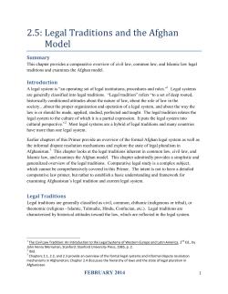 2.5: Legal Traditions and the Afghan Model