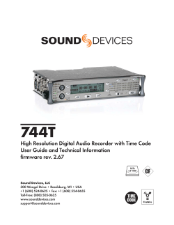 Sound Devices 744T - User Guide and