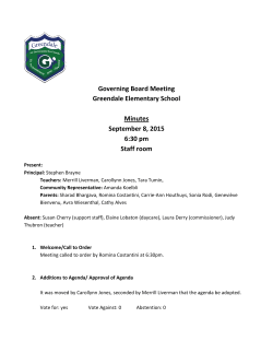Governing Board Meeting Greendale Elementary School Minutes