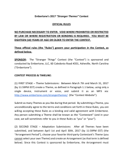 Embertone`s 2017 &ldquo;Stranger Themes&rdquo; Contest OFFICIAL RULES NO