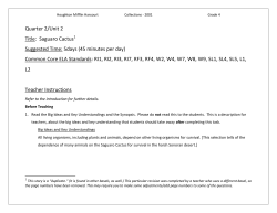 Quarter 2/Unit 2 Title: Saguaro Cactus Suggested Time: 5days (45