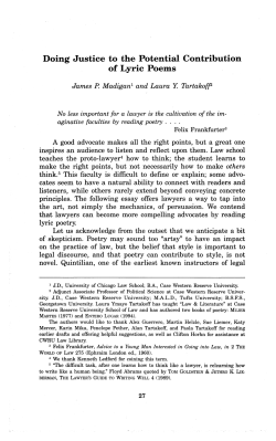 Doing Justice to the Potential Contribution of Lyric Poems