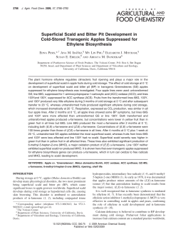 Superficial Scald and Bitter Pit Development in Cold