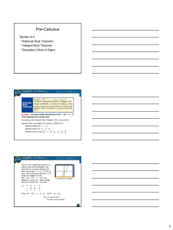 Section 4.4 The Rational Roots Theorem