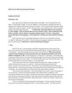 Mind Your P`s When Proclaiming The Gospel Matthew 9:35