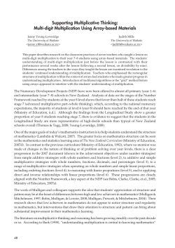 Supporting Multiplicative Thinking: Multi-digit