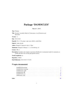 Package `DAMOCLES`