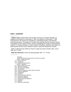 CODE OF ORDINANCES - City of Ypsilanti