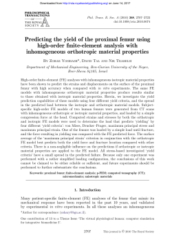Predicting the yield of the proximal femur using high
