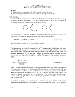 pKa of a Weak Monoprotic Acid