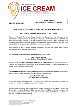 Full media release here - The New Zealand Ice Cream