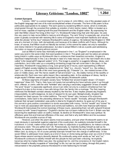 Literary Criticism: &ldquo;London, 1802&rdquo; 1