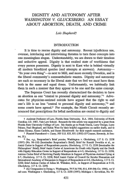 dignity and autonomy after washington v. glucksberg: an essay