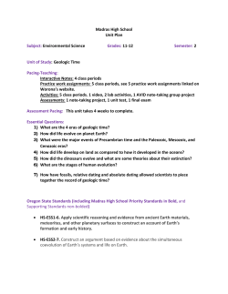 ENVIRONMENTAL Geologic Time unit plan