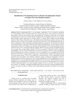 Identification of Precipitating Factors in Hepatic