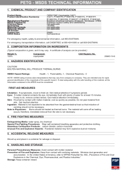 petg - msds techincal information