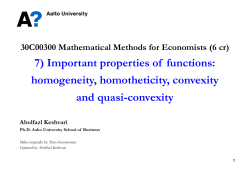 Lecture 7: Important properties of functions
