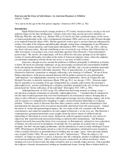 Emerson and the Irony of Self-reliance