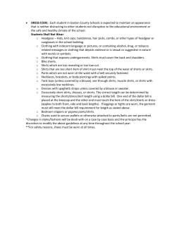 &bull; DRESS CODE: Each student in Gaston County Schools is