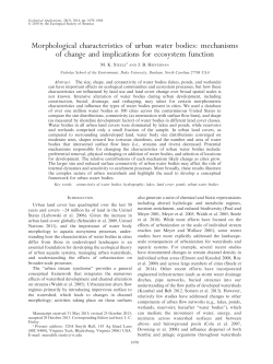 Morphological characteristics of urban water bodies