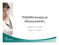 TENORM Analytical Measurements
