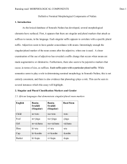 Definitive Nominal Morphological Components of Nafara