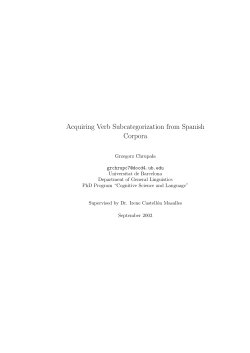 Acquiring Verb Subcategorization from Spanish Corpora
