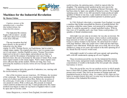 Machines for the Industrial Revolution