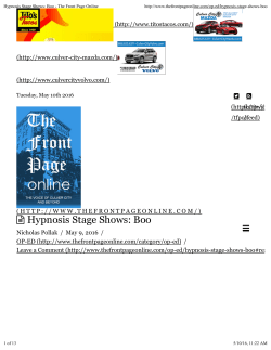 Hypnosis Stage Shows: Boo