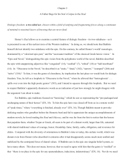 Chapter 2 A Father Begs for his Son`s Corpse in the Iliad Dialogic