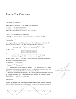 Inverse Trig Functions
