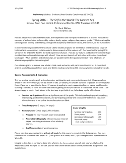 The Located Self - Graduate Liberal Studies