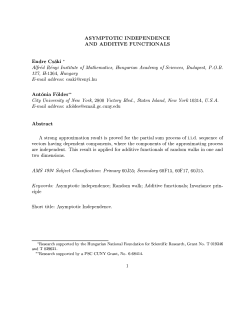 ASYMPTOTIC INDEPENDENCE AND ADDITIVE FUNCTIONALS