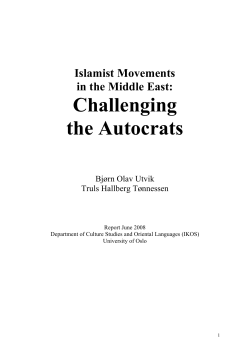 Islamist Movements in the Middle East: Challenging the Autocrats