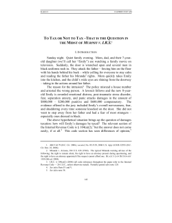 TO TAX OR NOT TO TAX &ndash;THAT IS THE QUESTION IN THE MIDST