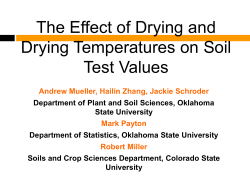 The Effect of Drying and Drying Temperatures on Soil Test Values