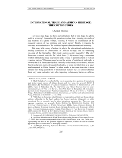 International Trade and African Heritage