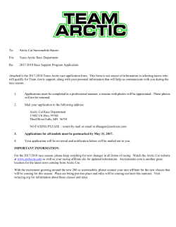 To: Arctic Cat Snowmobile Racers Fm: Team Arctic Race