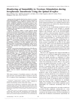 Monitoring of Immobility to Noxious Stimulation during Sevoflurane