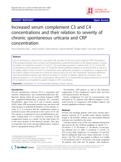 Increased serum complement C3 and C4 concentrations and their