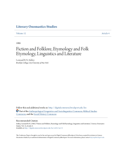 Fiction and Folklore, Etymology and Folk Etymology, Linguistics and