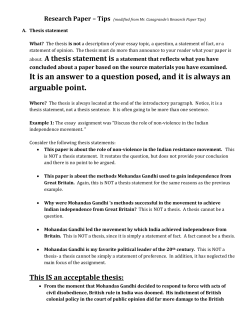 A thesis statement is a statement that reflects