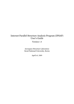 Internet Parallel Structure Analysis Program (IPSAP) User`s Guide