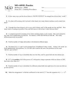 Combinatorics Team - Missouri State University