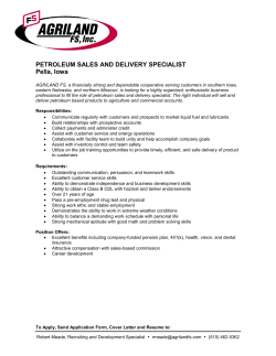 PETROLEUM SALES AND DELIVERY SPECIALIST