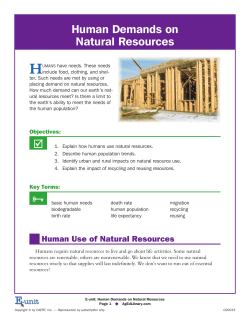 Human Demands on Natural Resources