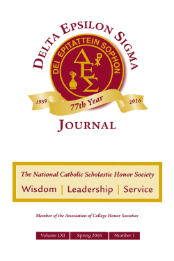 DES Journal For Spring 2016 Number 1