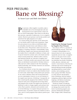 Peer Pressure: Bane or Blessing? - Association of Christian Schools