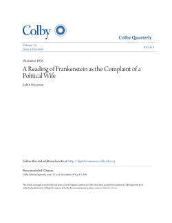A Reading of Frankenstein as the Complaint of a Political Wife