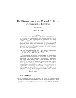 The Effects of Internal and External Conflict on Democratization